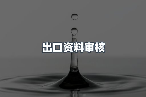 出口资料审核